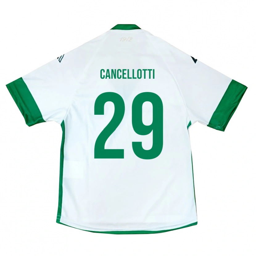 Danxen Kinderen Tommaso Cancellotti #29 Wit Groen Blauw Uitshirt Uittenue 2025/26 T-Shirt België