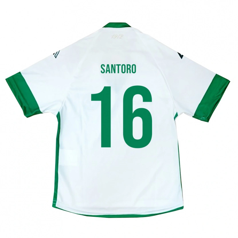 Danxen Kinderen Vittorio Santoro #16 Wit Groen Blauw Uitshirt Uittenue 2025/26 T-Shirt België