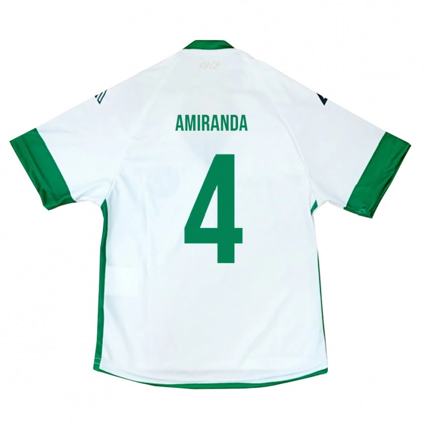 Danxen Kinderen Francesco Amiranda #4 Wit Groen Blauw Uitshirt Uittenue 2025/26 T-Shirt België