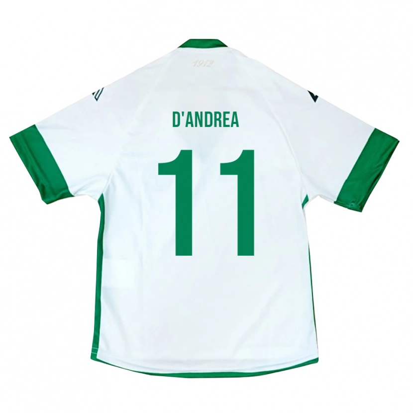 Danxen Kinderen Luca D'andrea #11 Wit Groen Blauw Uitshirt Uittenue 2025/26 T-Shirt België