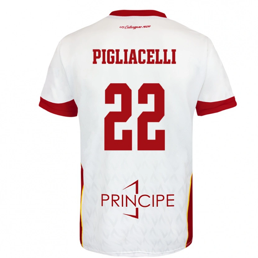 Danxen Kinderen Mirko Pigliacelli #22 Wit Rood Uitshirt Uittenue 2025/26 T-Shirt België