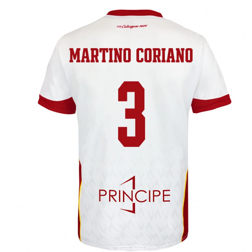 Danxen Kinderen Matteo Martino Coriano #3 Wit Rood Uitshirt Uittenue 2025/26 T-Shirt België