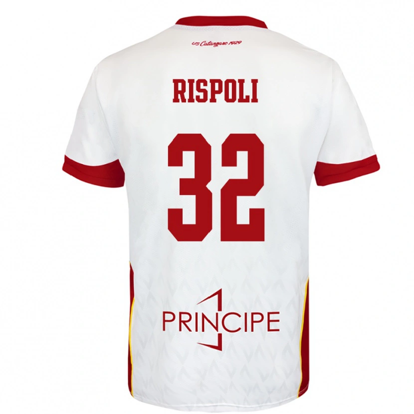Danxen Kinderen Fabio Rispoli #32 Wit Rood Uitshirt Uittenue 2025/26 T-Shirt België