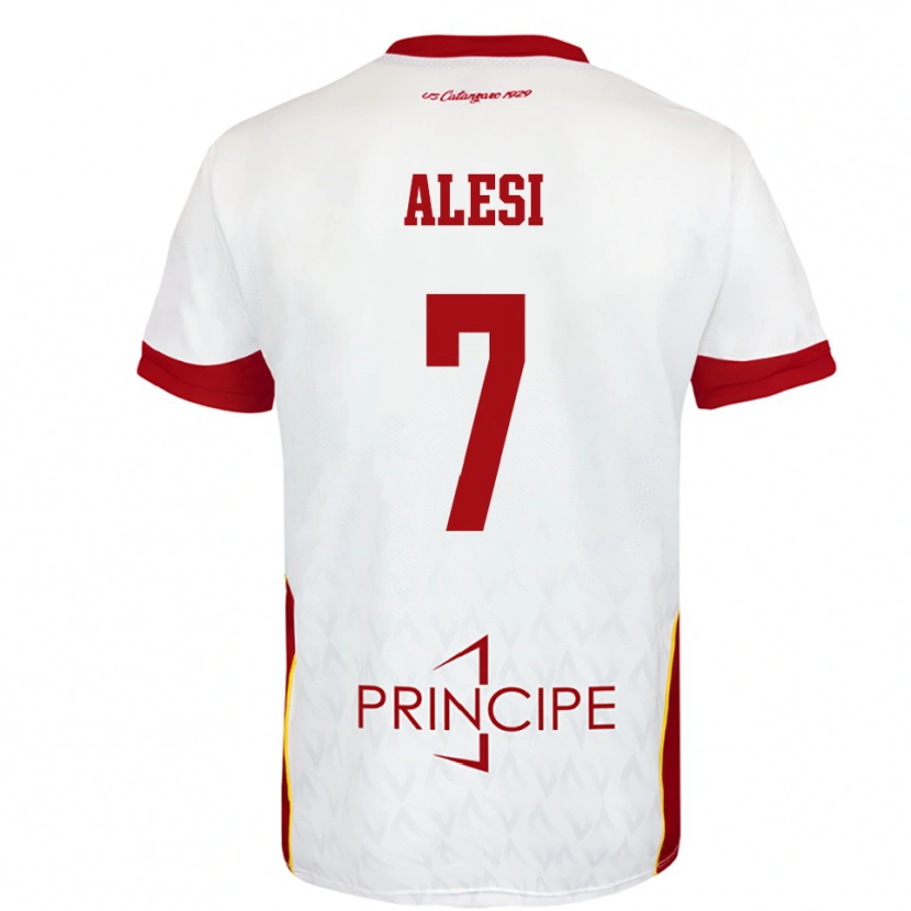 Danxen Kinderen Gabriele Alesi #7 Wit Rood Uitshirt Uittenue 2025/26 T-Shirt België