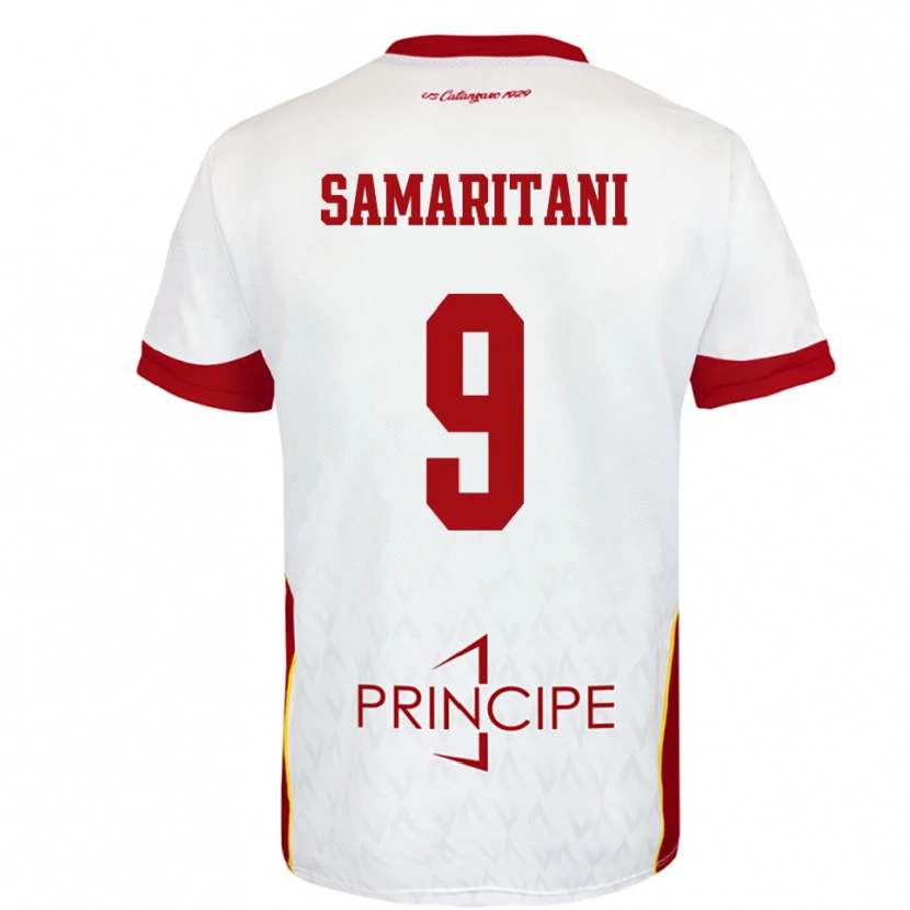 Danxen Kinderen Cristian Samaritani #9 Wit Rood Uitshirt Uittenue 2025/26 T-Shirt België