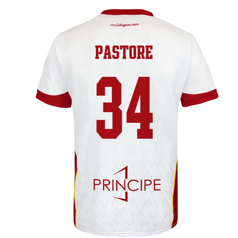 Danxen Kinderen Federico Pastore #34 Wit Rood Uitshirt Uittenue 2025/26 T-Shirt België