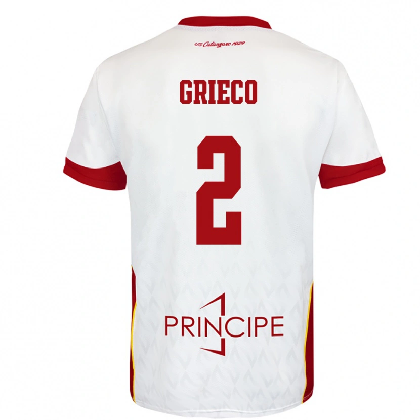 Danxen Kinderen Salvatore Grieco #2 Wit Rood Uitshirt Uittenue 2025/26 T-Shirt België