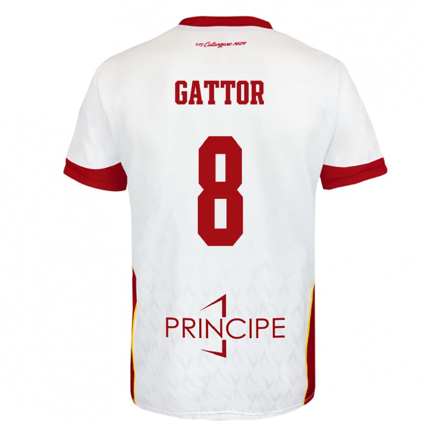 Danxen Kinderen Gianluca Gattor #8 Wit Rood Uitshirt Uittenue 2025/26 T-Shirt België