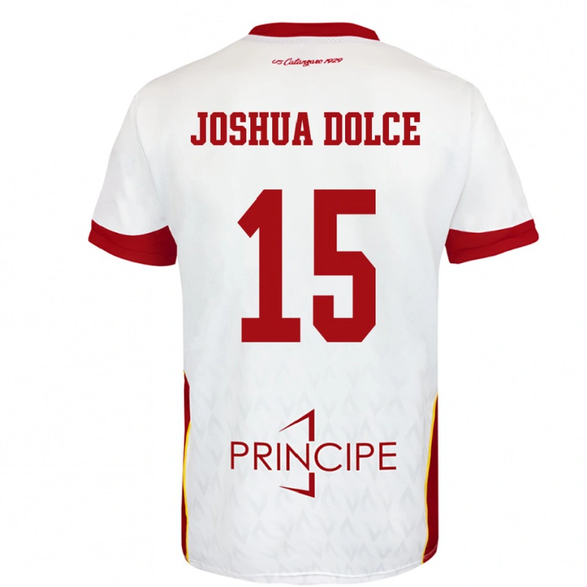 Danxen Kinderen Dave Joshua Dolce #15 Wit Rood Uitshirt Uittenue 2025/26 T-Shirt België
