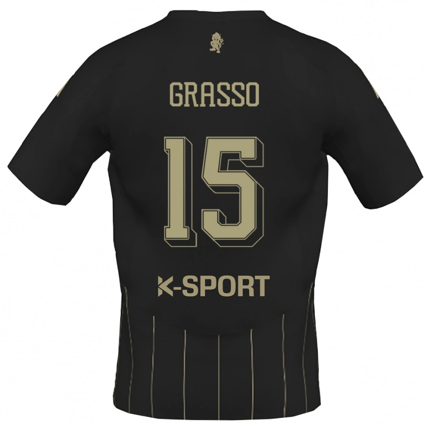 Danxen Kinderen Agostino Grasso #15 Grijs Wit Uitshirt Uittenue 2025/26 T-Shirt België