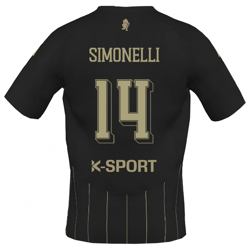 Danxen Kinderen Alessandro Simonelli #14 Grijs Wit Uitshirt Uittenue 2025/26 T-Shirt België