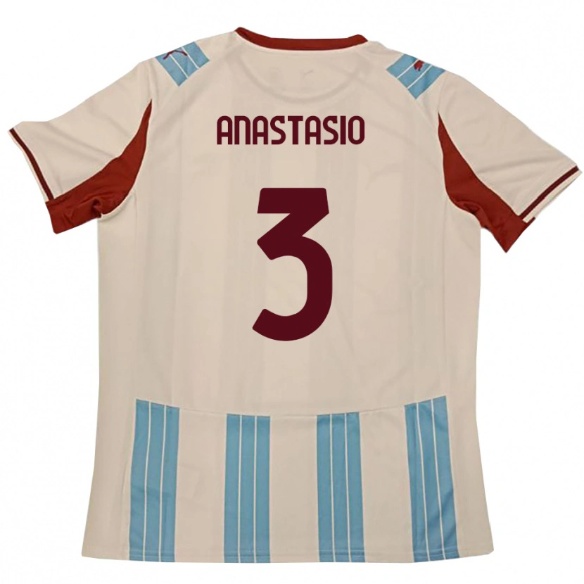 Danxen Kinderen Armando Anastasio #3 Hemelsblauw Wit Uitshirt Uittenue 2025/26 T-Shirt België