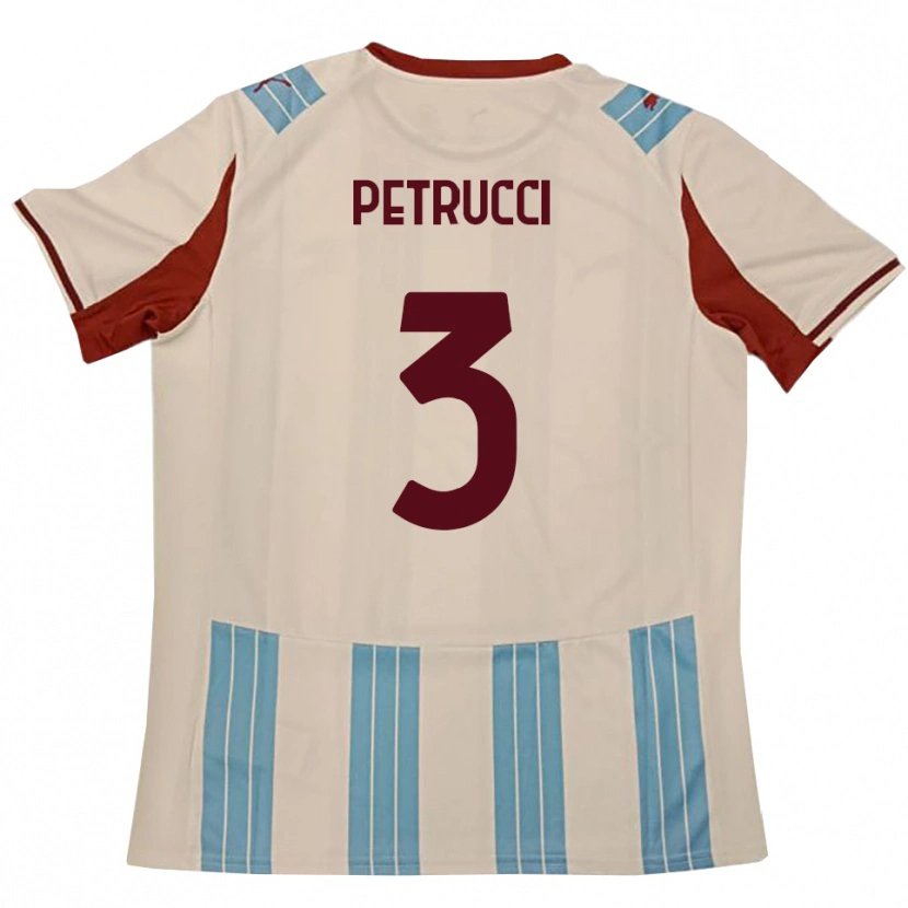 Danxen Kinderen Francesco Petrucci #3 Hemelsblauw Wit Uitshirt Uittenue 2025/26 T-Shirt België