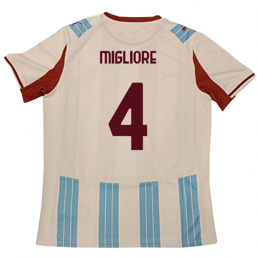 Danxen Kinderen Lorenzo Migliore #4 Hemelsblauw Wit Uitshirt Uittenue 2025/26 T-Shirt België