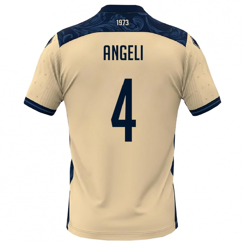 Danxen Kinderen Matteo Angeli #4 Wit Donkerblauw Uitshirt Uittenue 2025/26 T-Shirt België