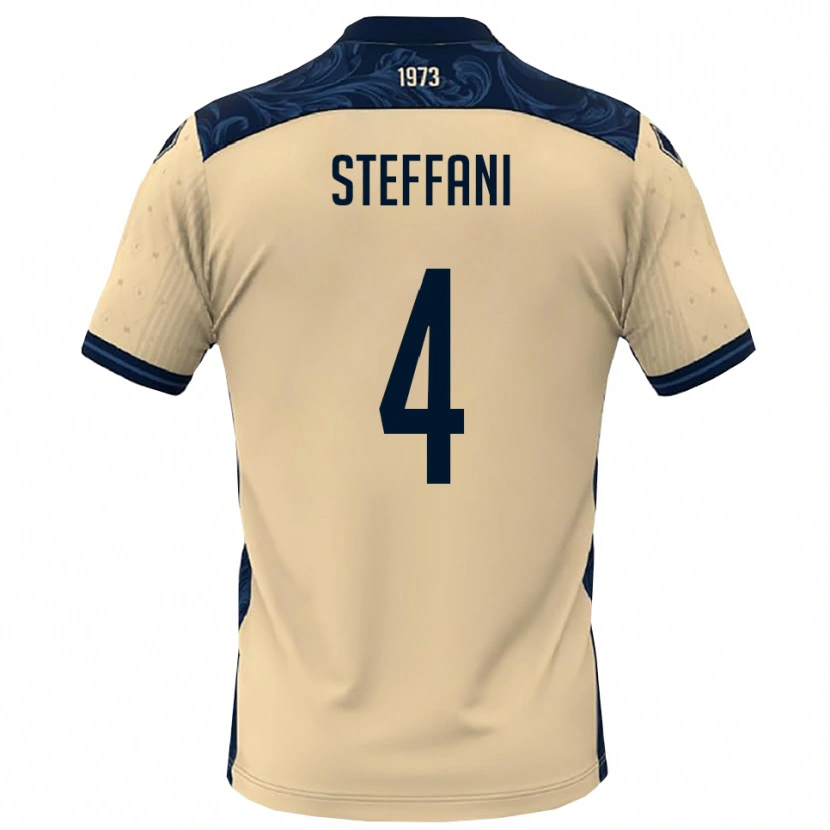 Danxen Kinderen Riccardo Steffani #4 Wit Donkerblauw Uitshirt Uittenue 2025/26 T-Shirt België