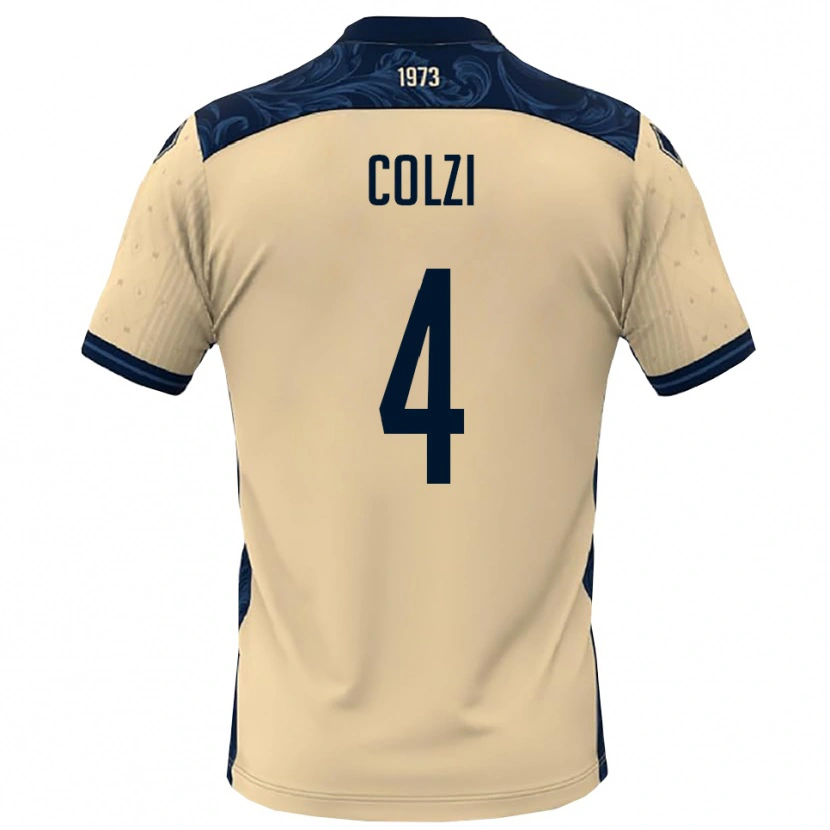 Danxen Kinderen Gabriele Colzi #4 Wit Donkerblauw Uitshirt Uittenue 2025/26 T-Shirt België