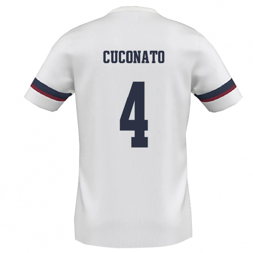 Danxen Kinderen Giuseppe Cuconato #4 Wit Rood Uitshirt Uittenue 2025/26 T-Shirt België