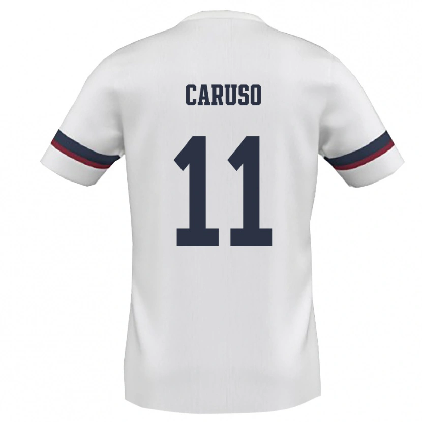 Danxen Kinderen Daniele Caruso #11 Wit Rood Uitshirt Uittenue 2025/26 T-Shirt België