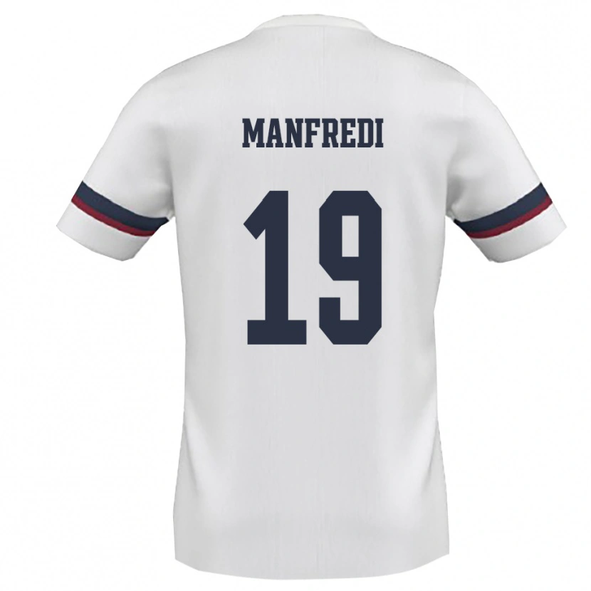 Danxen Kinderen Antonio Manfredi #19 Wit Rood Uitshirt Uittenue 2025/26 T-Shirt België