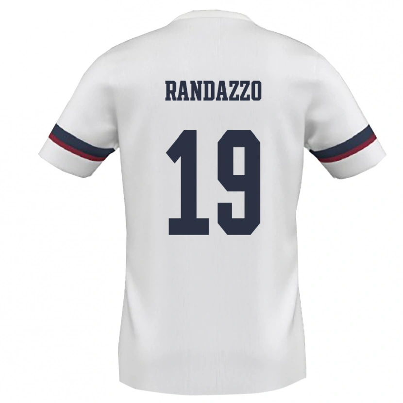 Danxen Kinderen Alessandro Randazzo #19 Wit Rood Uitshirt Uittenue 2025/26 T-Shirt België