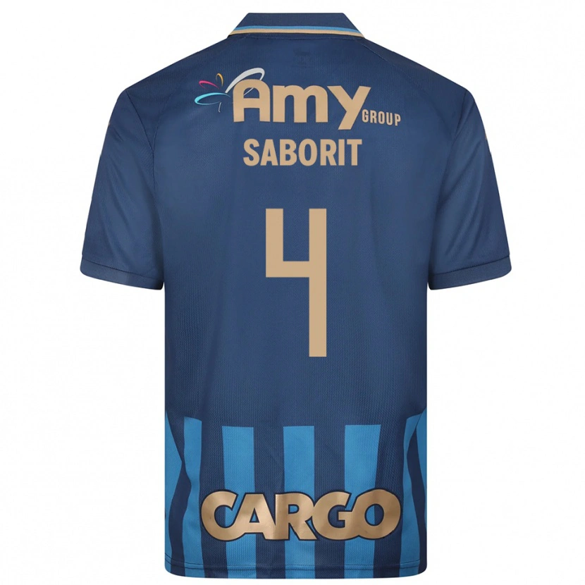 Danxen Kinderen Enric Saborit #4 Donkerblauw Blauw Uitshirt Uittenue 2025/26 T-Shirt België