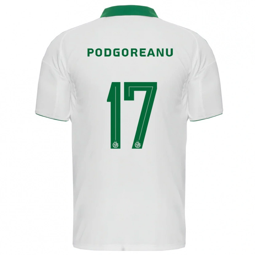Danxen Kinderen Suf Podgoreanu #17 Wit Groen Uitshirt Uittenue 2025/26 T-Shirt België