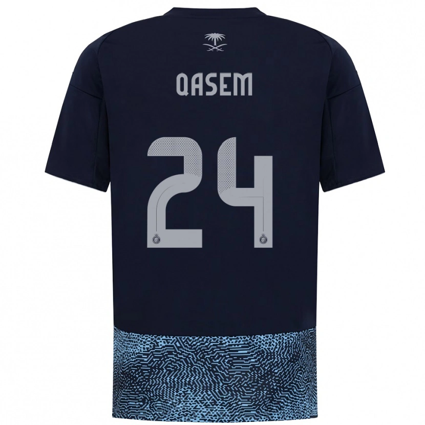 Danxen Kinderen Mohammed Qasem #24 Donkerblauw Hemelsblauw Uitshirt Uittenue 2025/26 T-Shirt België