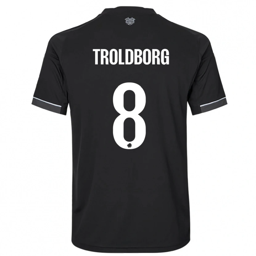 Danxen Kinderen Frederikke Troldborg #8 Zwart Wit Uitshirt Uittenue 2025/26 T-Shirt België