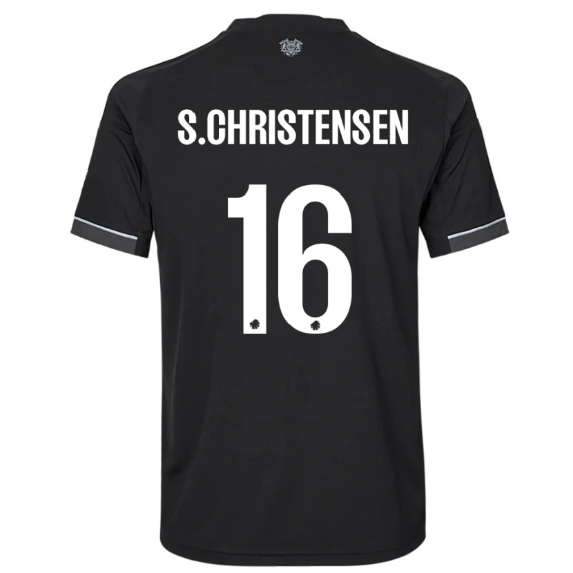 Danxen Kinderen Sebastian Christensen #16 Zwart Wit Uitshirt Uittenue 2025/26 T-Shirt België