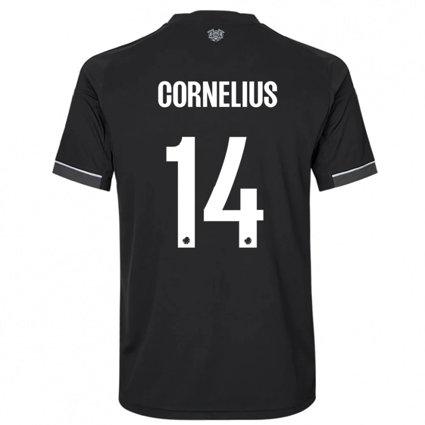 Danxen Kinderen Andreas Cornelius #14 Zwart Wit Uitshirt Uittenue 2025/26 T-Shirt België