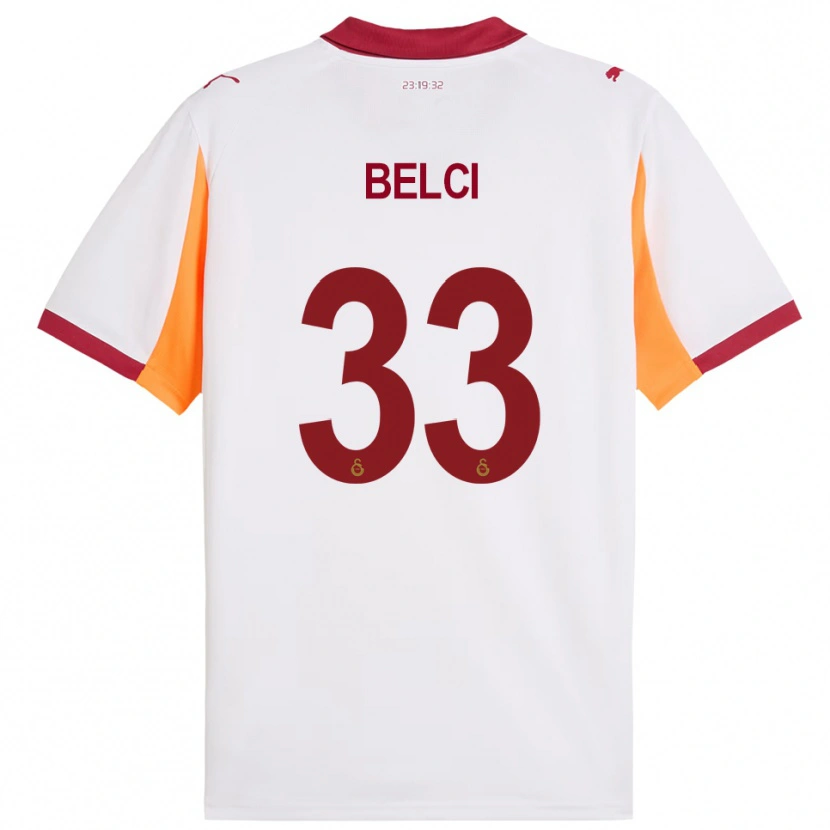 Danxen Kinderen Çiğdem Belci #33 Wit Rood Uitshirt Uittenue 2025/26 T-Shirt België