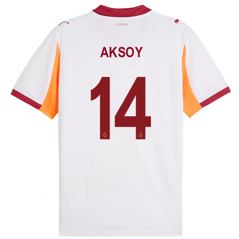 Danxen Kinderen Berkan Aksoy #14 Wit Rood Uitshirt Uittenue 2025/26 T-Shirt België