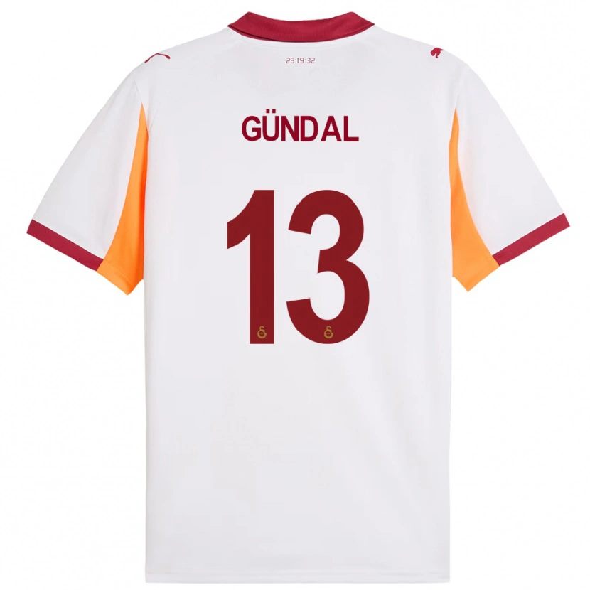 Danxen Kinderen Efe Gündal #13 Wit Rood Uitshirt Uittenue 2025/26 T-Shirt België