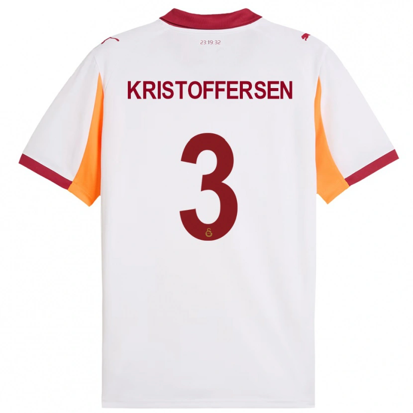 Danxen Kinderen Ina Kristoffersen #3 Wit Rood Uitshirt Uittenue 2025/26 T-Shirt België