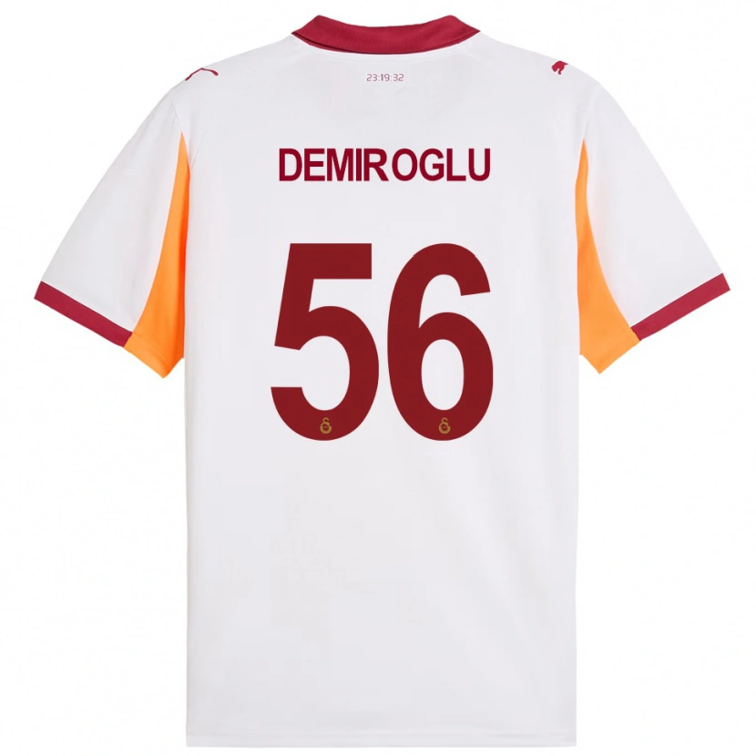 Danxen Kinderen Baran Demiroğlu #56 Wit Rood Uitshirt Uittenue 2025/26 T-Shirt België