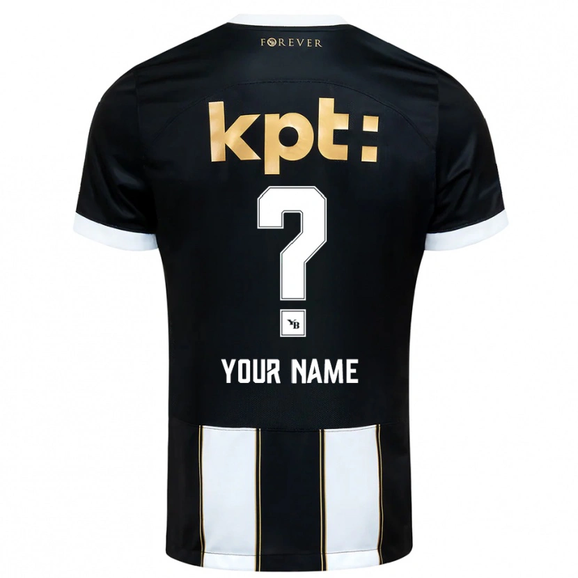 Danxen Kinderen Uw Naam #0 Zwart Wit Uitshirt Uittenue 2025/26 T-Shirt België