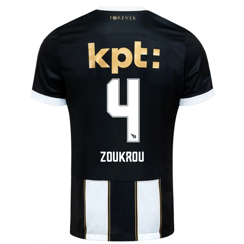 Danxen Kinderen Tanguy Zoukrou #4 Zwart Wit Uitshirt Uittenue 2025/26 T-Shirt België