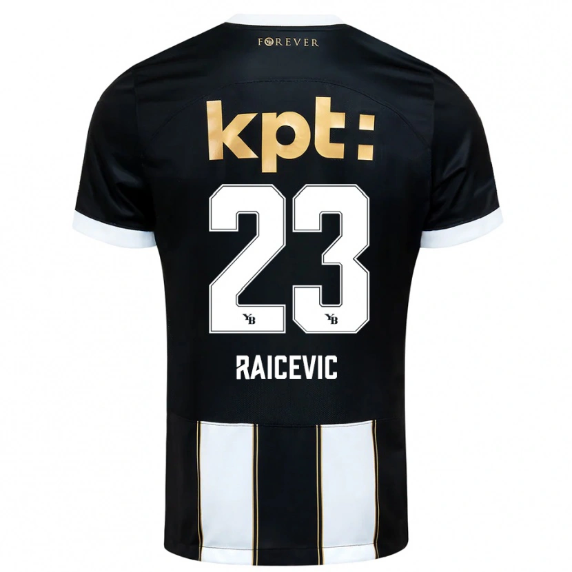 Danxen Kinderen Stevan Raicevic #23 Zwart Wit Uitshirt Uittenue 2025/26 T-Shirt België
