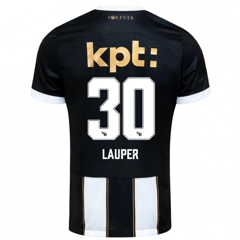 Danxen Kinderen Sandro Lauper #30 Zwart Wit Uitshirt Uittenue 2025/26 T-Shirt België