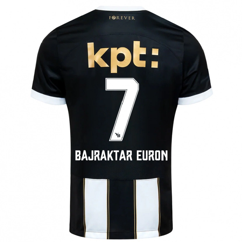 Danxen Kinderen Euron Bajraktar #7 Zwart Wit Uitshirt Uittenue 2025/26 T-Shirt België