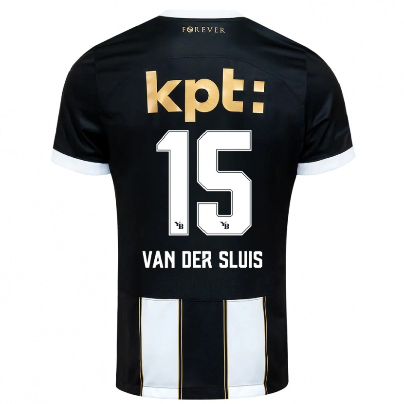 Danxen Kinderen Gennaro Van Der Sluis #15 Zwart Wit Uitshirt Uittenue 2025/26 T-Shirt België