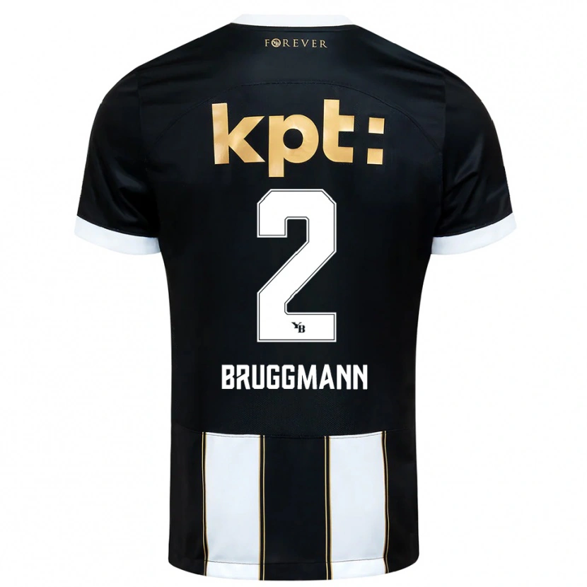 Danxen Kinderen Lino Bruggmann #2 Zwart Wit Uitshirt Uittenue 2025/26 T-Shirt België
