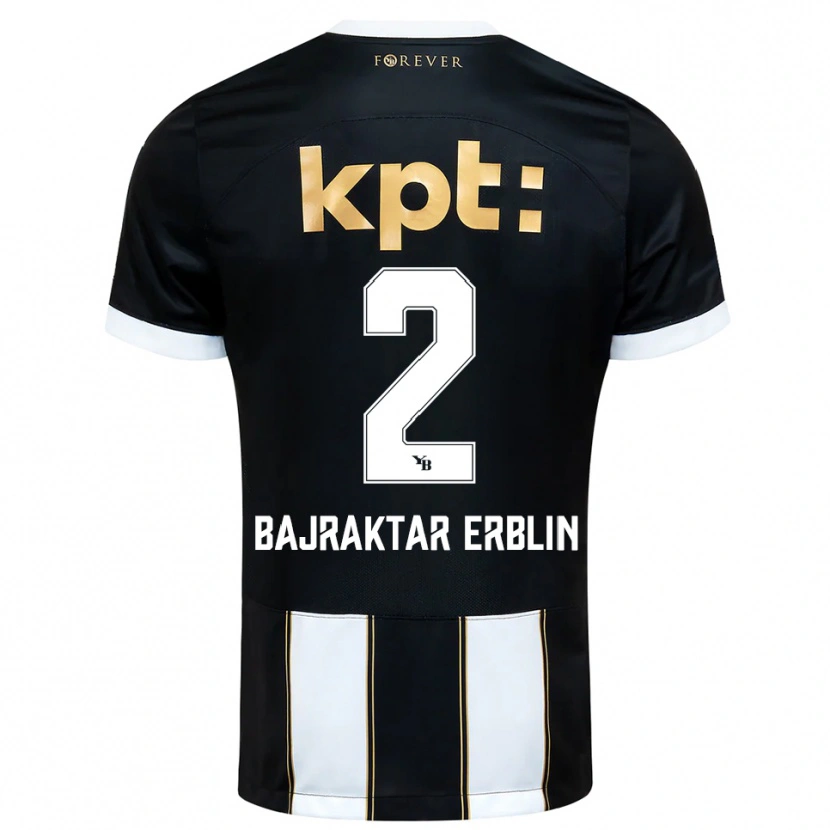 Danxen Kinderen Erblin Bajraktar #2 Zwart Wit Uitshirt Uittenue 2025/26 T-Shirt België