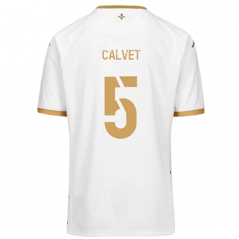 Danxen Kinderen Raphaël Calvet #5 Wit Goud Uitshirt Uittenue 2025/26 T-Shirt België