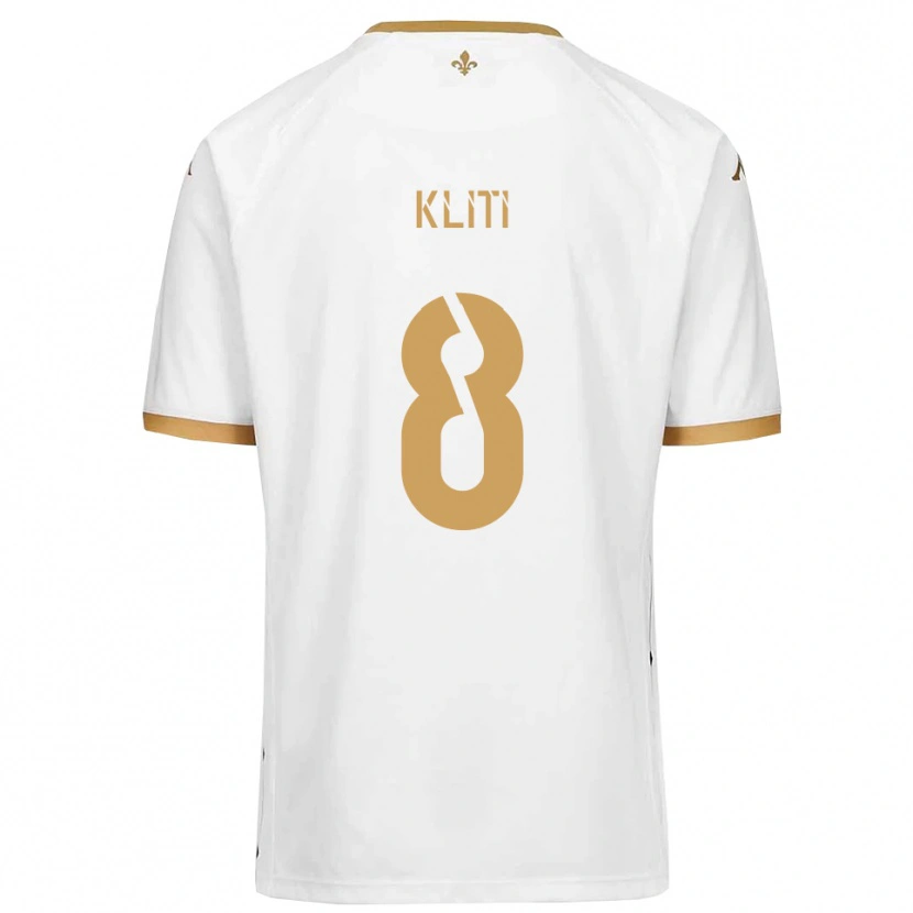 Danxen Kinderen Ayoub Kliti #8 Wit Goud Uitshirt Uittenue 2025/26 T-Shirt België