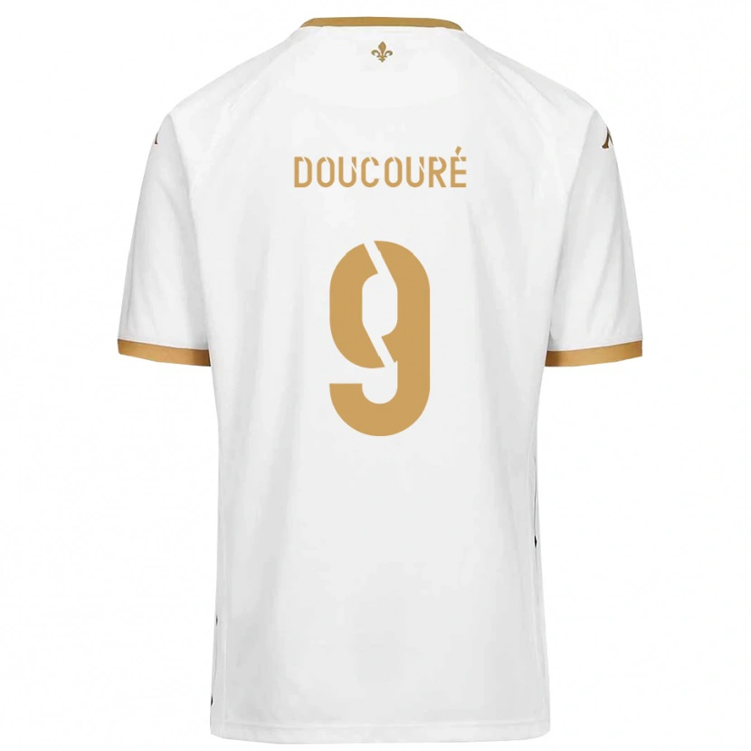 Danxen Kinderen Ibrahima Doucouré #9 Wit Goud Uitshirt Uittenue 2025/26 T-Shirt België