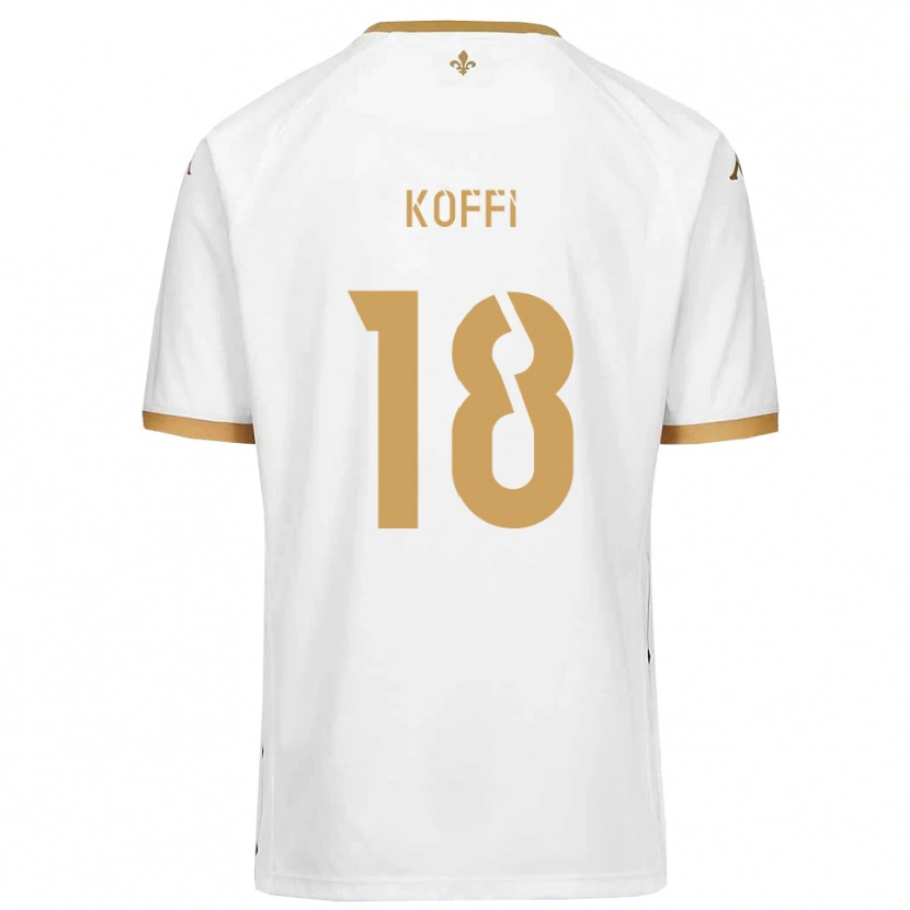 Danxen Kinderen Patrick Koffi #18 Wit Goud Uitshirt Uittenue 2025/26 T-Shirt België