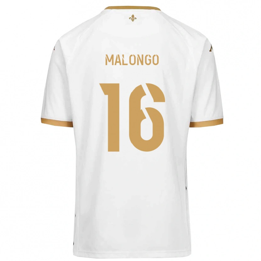Danxen Kinderen Denzel Malongo #16 Wit Goud Uitshirt Uittenue 2025/26 T-Shirt België