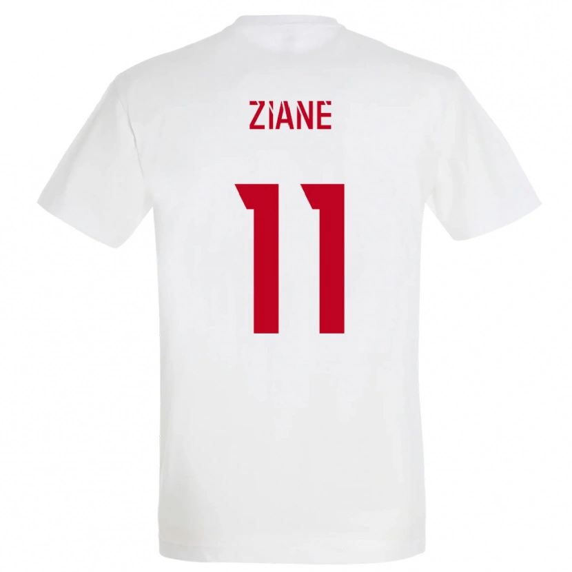 Danxen Kinderen Mohamed Ziane #11 Wit Rood Geel Uitshirt Uittenue 2025/26 T-Shirt België